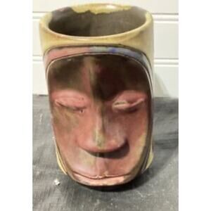 Mara Mexico Tribal Face Stoneware Mug rare